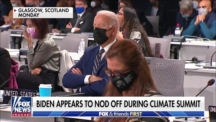 Biden appears to fall asleep during climate summit