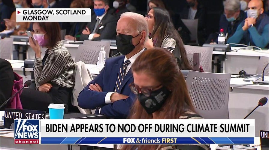 Biden appears to fall asleep during climate summit