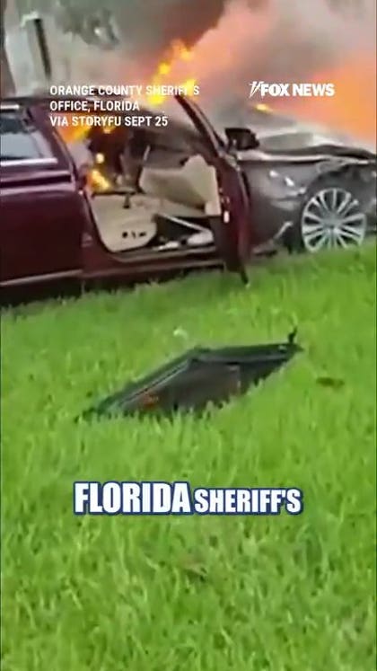 Hero bystanders pull driver from fiery crash in Florida