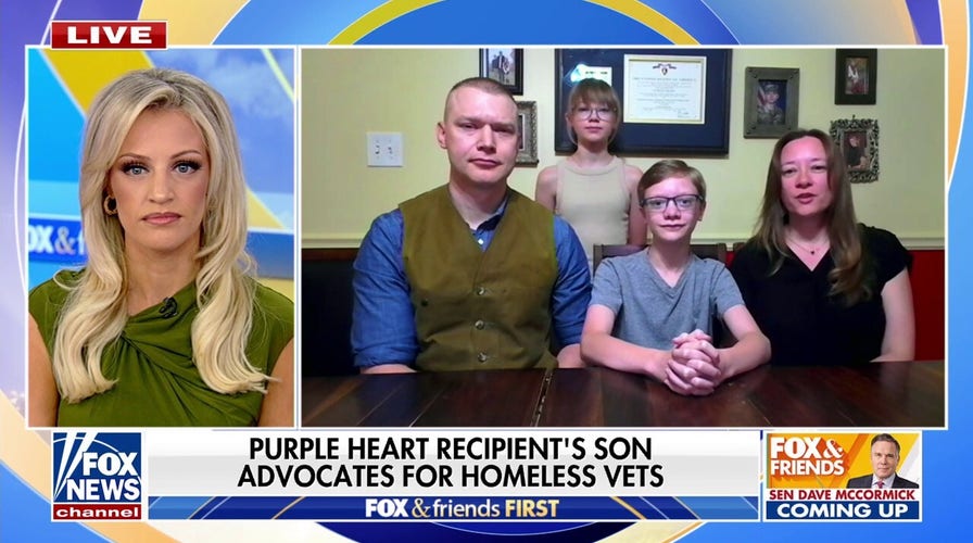 Son of Purple Heart recipient donates contest winnings to homeless vets