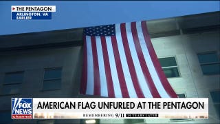 American flag unfurled at Pentagon marking 25 years since terror attack