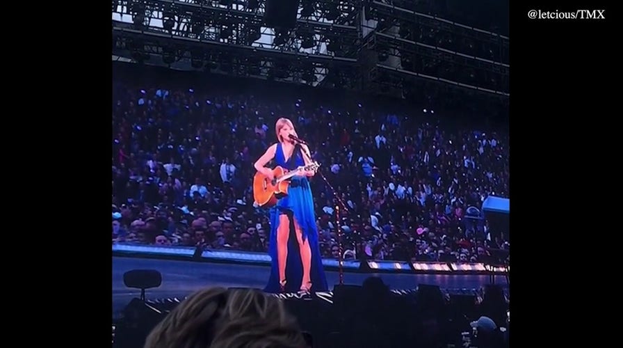 Taylor Swift stops her performance to help a fan.