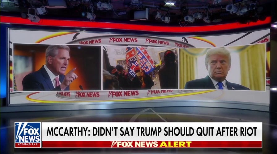 House Minority Leader McCarthy denies encouraging Trump to resign after Jan. 6 riots
