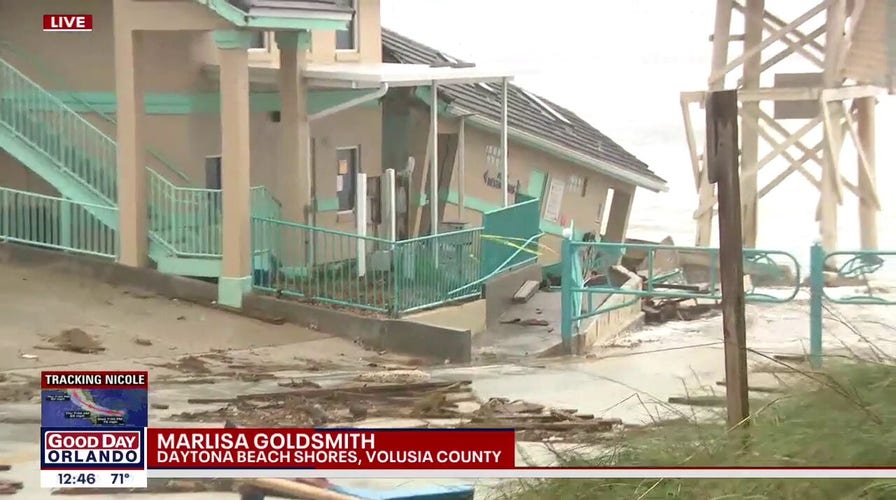 Building collapses in Daytona Beach as Tropical Storm Nicole impacts Florida