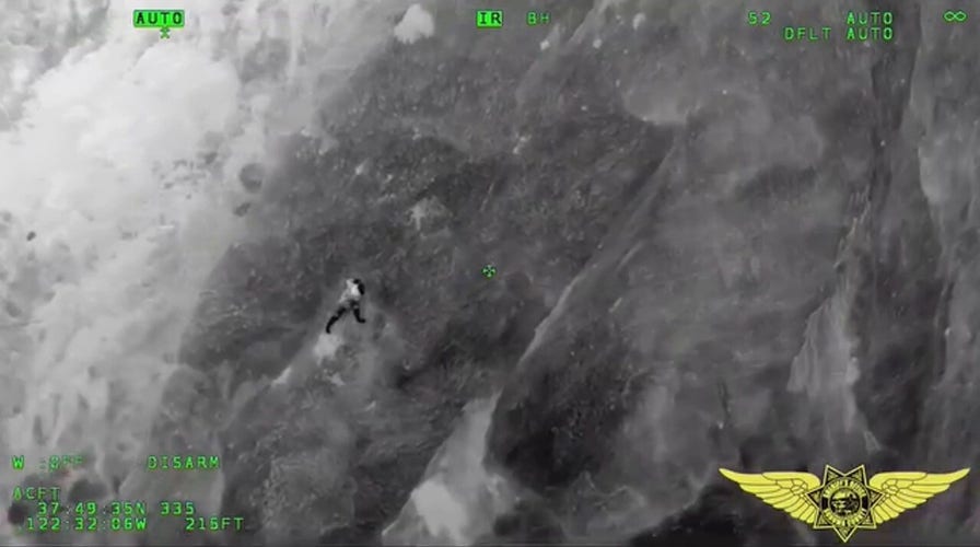 Man clinging to rock face is rescued after falling off cliff in Northern California