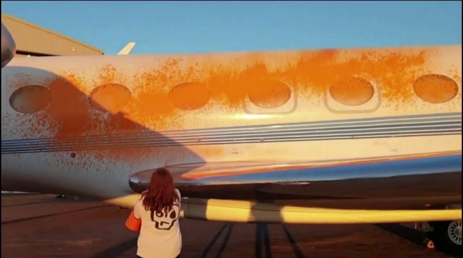 Climate Change Activists Target Taylor Swift's Private Jet with Orange Paint