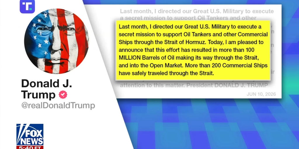 Trump reveals secret military operation to move 100 million barrels of oil through Strait of Hormuz