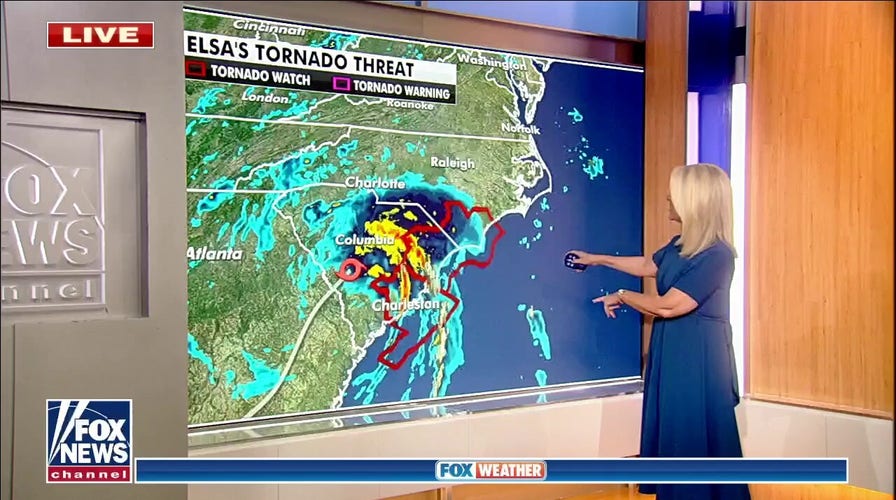 Tropical Storm Elsa brings heavy rain, strong gusts as it moves up eastern seaboard 