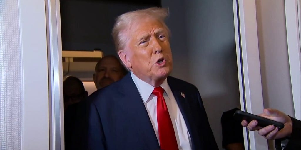 Trump speaks to reporters about Russia, Iran and a third term