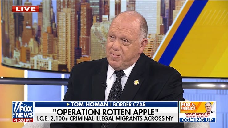 Tom Homan says ICE is 'breaking records' with migrant arrests