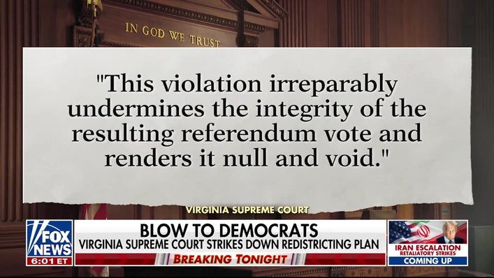 Virginia Supreme Court blocks redrawn congressional map