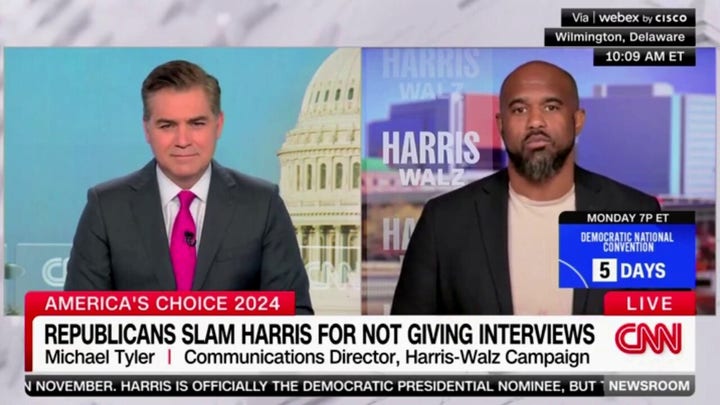 CNN's Jim Acosta presses Harris campaign on why VP is avoiding media: Would it kill you to do a press conference?