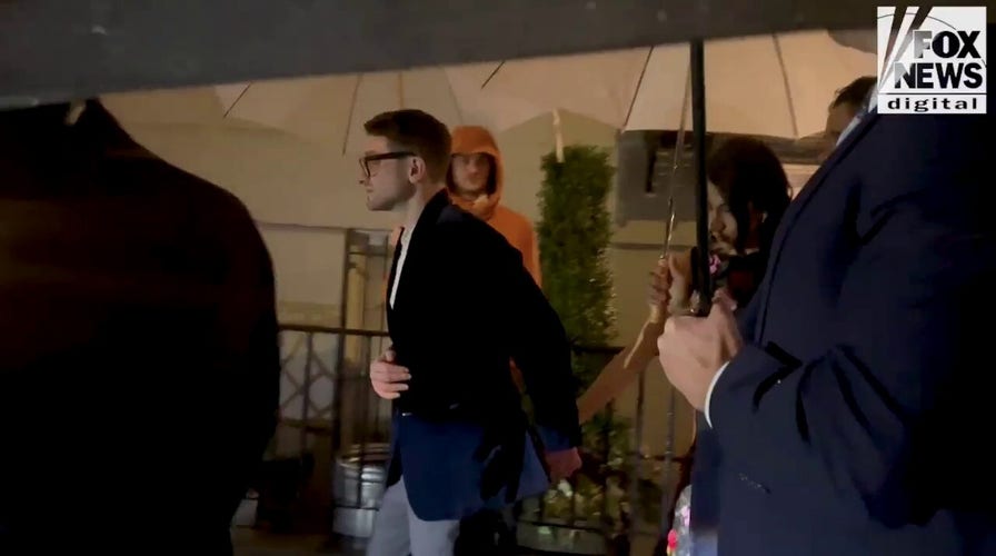 Guests exit Huma Abedin and Alex Soros' engagement party in New York City