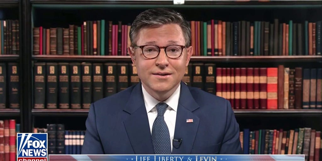 Speaker Johnson celebrates legislative victory on spending bill, calls out Dems for using Americans as political 'pawns'