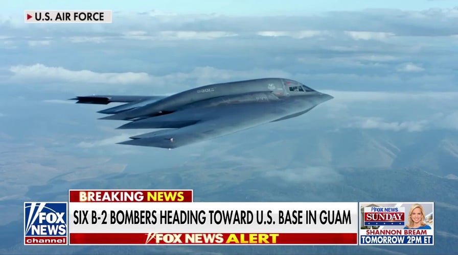 B-2 bombers en route to US base in Guam amid tense relations between Israel, Iran