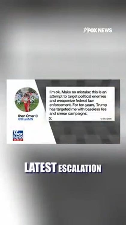 BREAKING: Rep. Ilhan Omar SLAMS Trump after raid: 'Political intimidation'