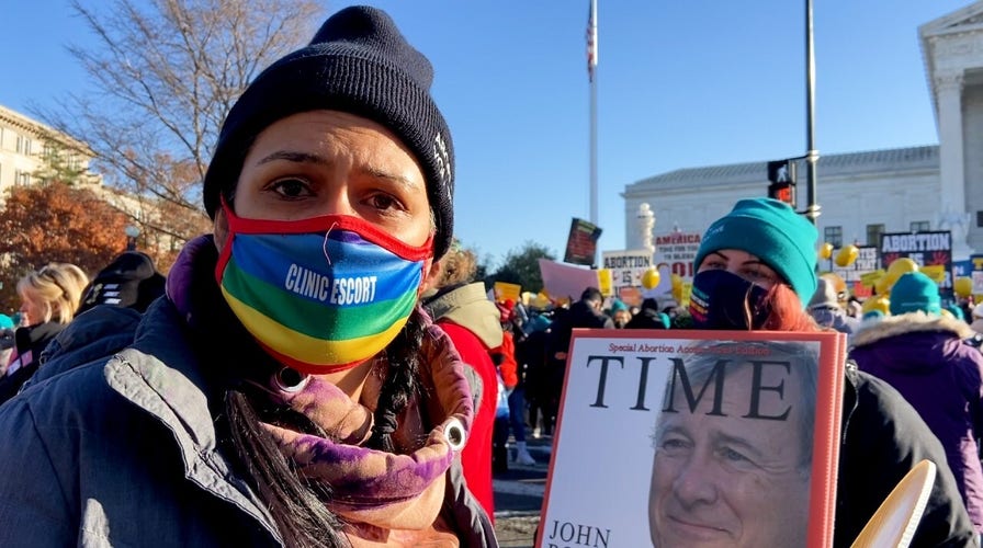 WATCH: Pro and anti-abortion activists protest outside Supreme Court