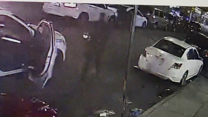 Surveillance footage of Isus Thompson allegedly attacking Officer Kyo Sun Lee in the Bronx Nov. 14