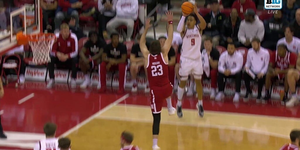 John Tonje DRILLS AND-ONE three-pointer to extend Wisconsin's lead over Nebraska