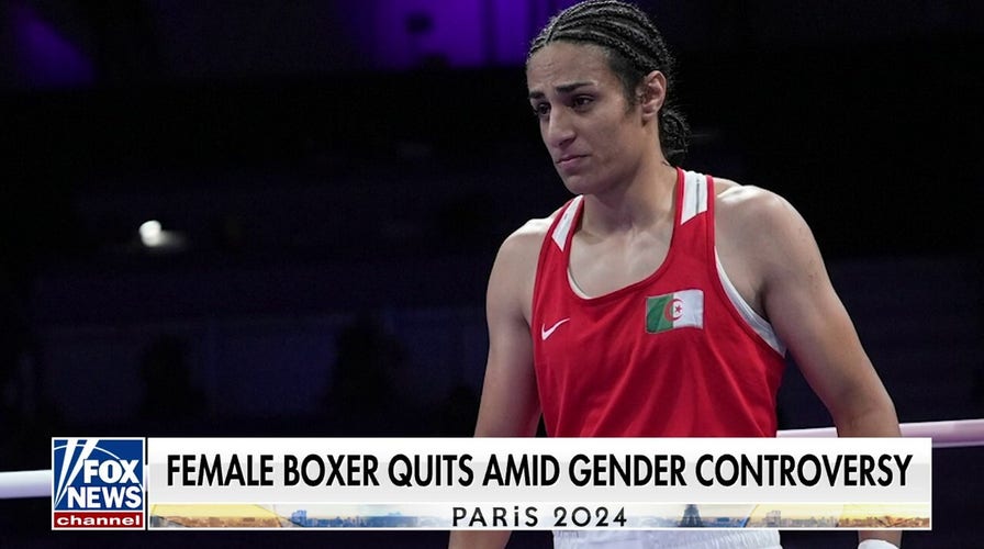 Female Olympic boxer quits fight against opponent embroiled in gender controversy