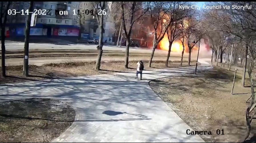 Ukraine surveillance video shows deadly missile striking Kyiv bus