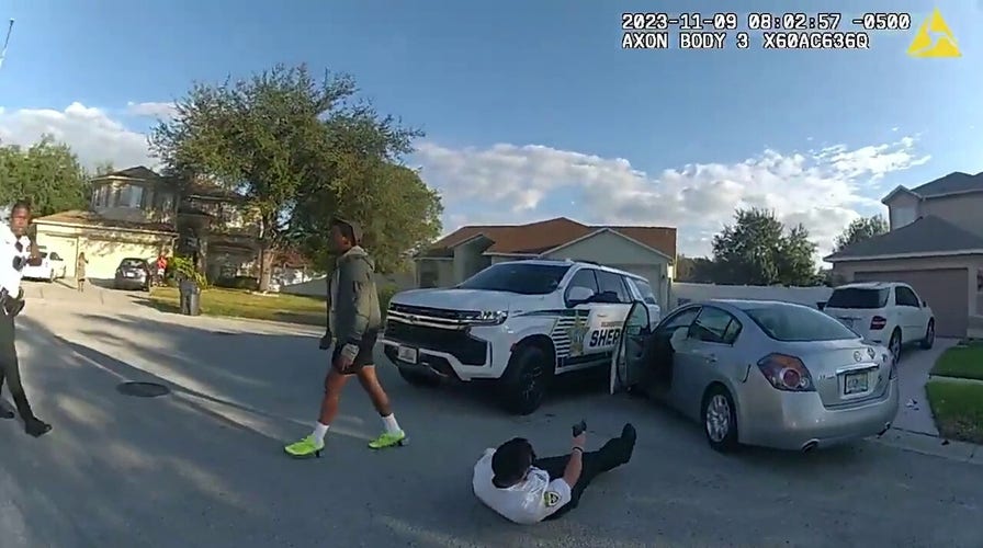 Florida police footage shows two deputies ambushed by rouge speeding vehicle