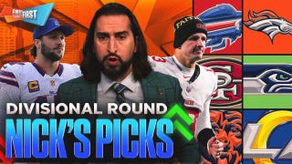 Can Nick Wright go 4-0 in his Divisional Round picks with a Patriots and Rams win? | First Things First