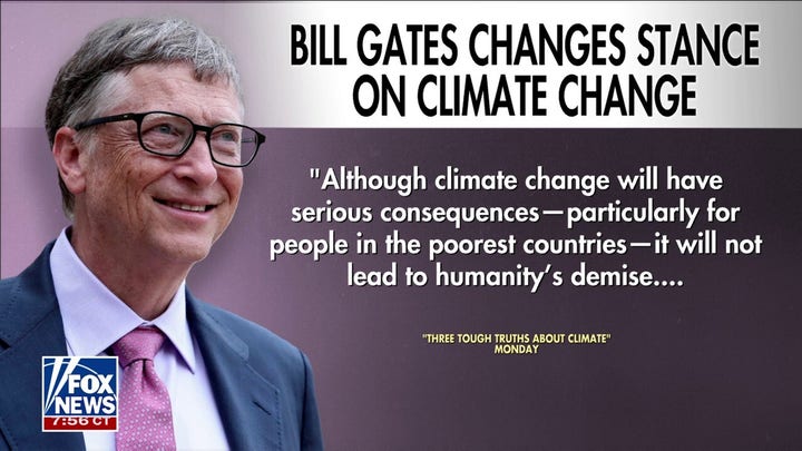 Bill Gates reverses course on climate change, says it will 'not lead to humanity's demise'