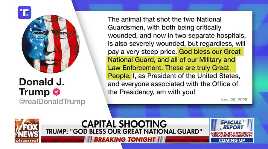 President Trump responds to DC shooting of National Guardsmen