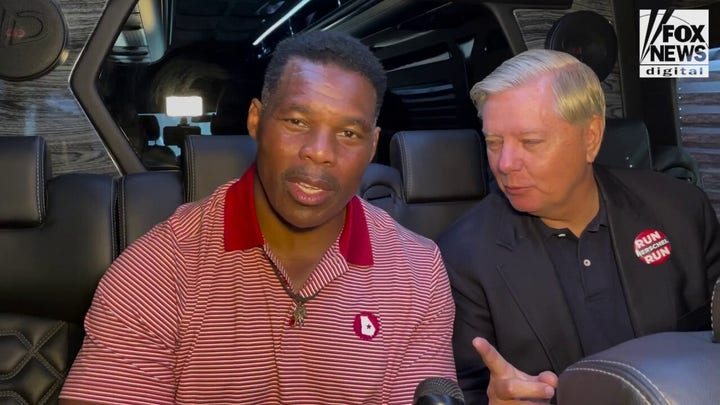 Herschel Walker with Lindsey Graham on record early voting in Georgia and Walker's abortion allegations 