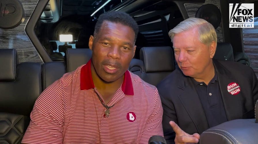 Herschel Walker with Lindsey Graham on record early voting in Georgia and Walker's abortion allegations 