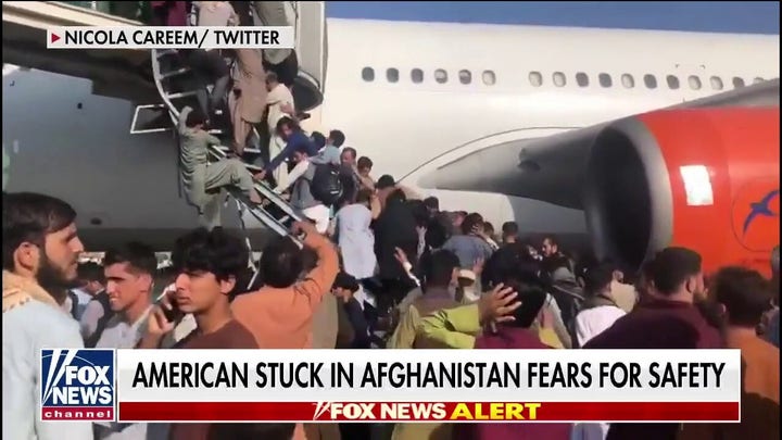 American stranded in Afghanistan describes chaos at Kabul airport: ‘It’s crazy’