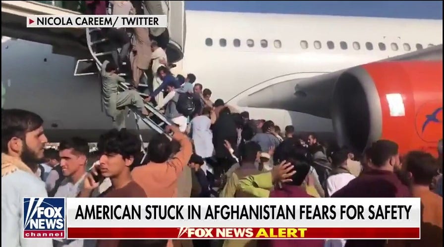 American stranded in Afghanistan describes chaos at Kabul airport: ‘It’s crazy’