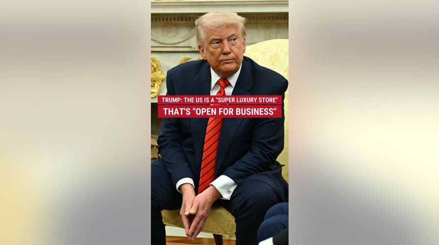 President Trump calls on the world to look at the U.S. as a "super luxury store": "They're going to pay for the privilege of being able to shop in the United States of America."