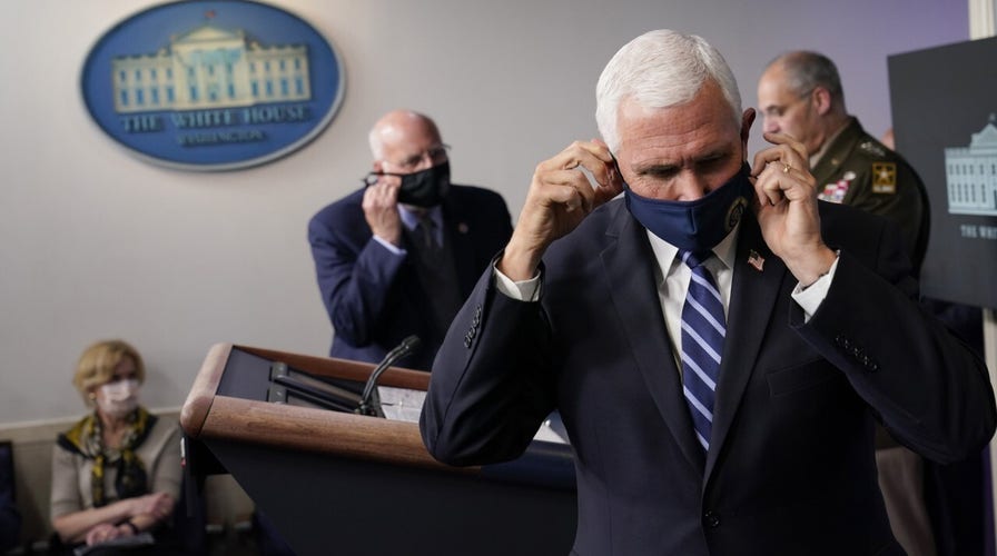 Reporters shout at Pence