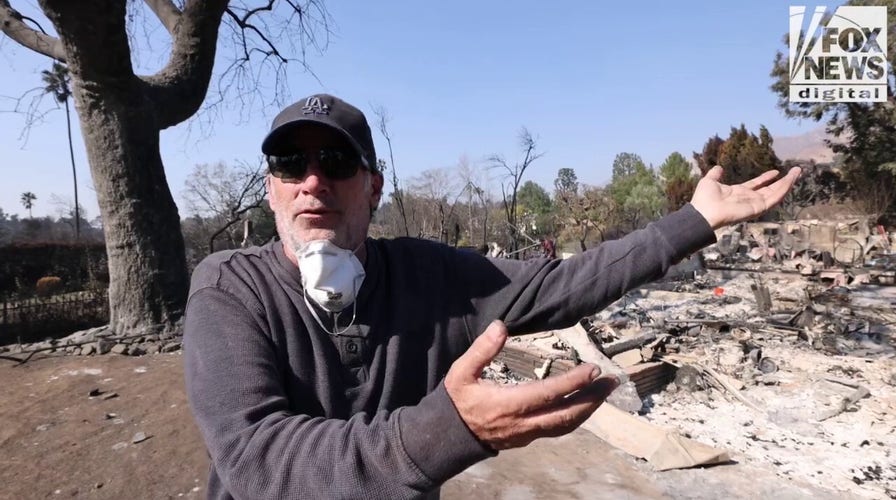 California resident surveys ruins of family home, says 'we were using water bottles' to fight fires