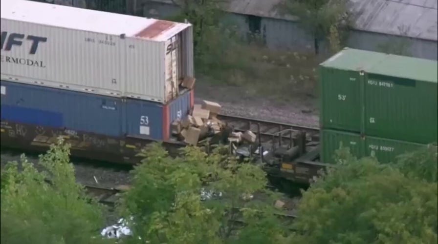 Mob of up to 30 looters ransack freight train in Chicago