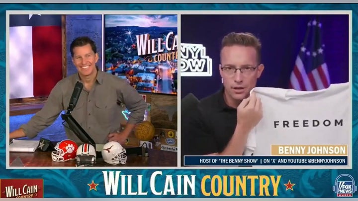 Benny Johnson reveals that Turning Point USA will be at Saturday's Oregon vs. Penn State game to give out 5,000 "freedom" t-shirts