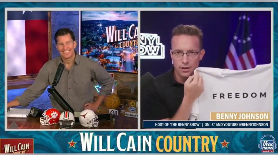 Benny Johnson reveals that Turning Point USA will be at Saturday's Oregon vs. Penn State game to give out 5,000 "FREEDOM" t-shirts