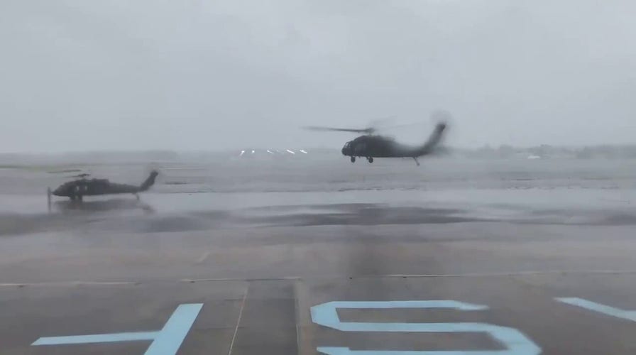 Black Hawks take off in Louisiana to begin Hurricane Ida search and rescue missions