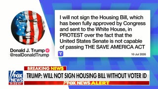 Trump no firmará bill de vivienda bill la identificación de los votantes, critica el Senado