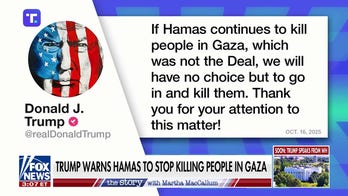 President Trump issues warning to Hamas after reports of killings