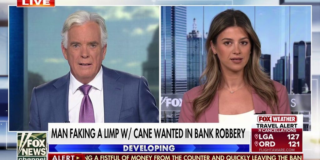 Man who allegedly faked a limp using a cane wanted in bank robbery