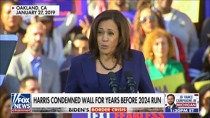 Harris reverses course on border wall support in new ad