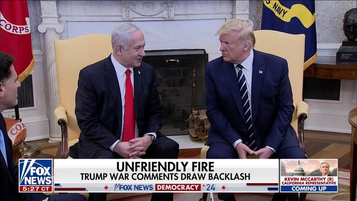 Trump draws criticism for remarks about Israeli Prime Minister Benjamin Netanyahu