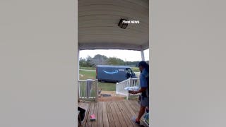 Amazon driver jumps fence to dodge chickens