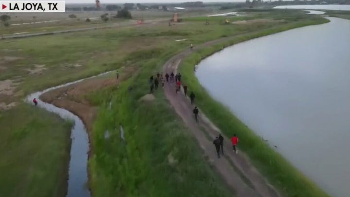 Fox News drone video shows migrants rushing the southern border