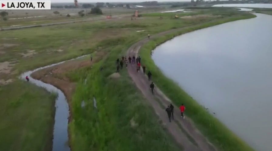 Fox News drone video shows migrants rushing the southern border