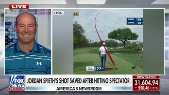 Jordan Spieth's shot saved after hitting Marine at PGA tournament