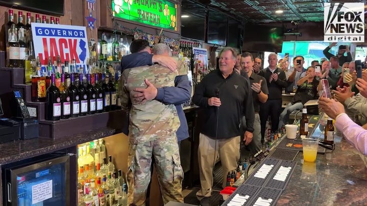 New Jersey GOP gubernatorial nominee Jack Ciattarelli surprised by visit from Army captain son